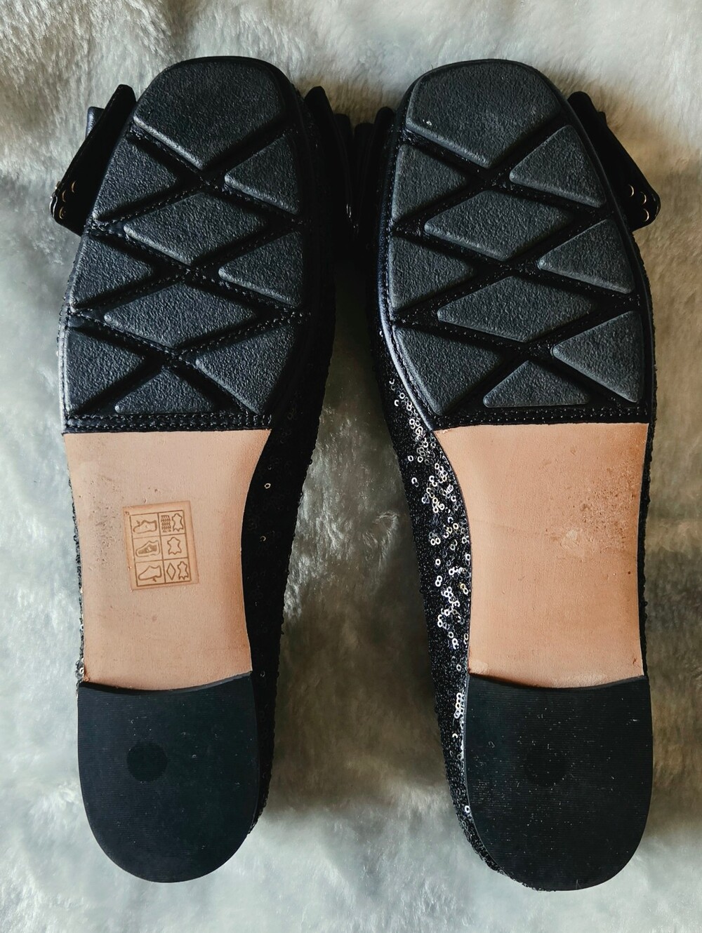 Tory Burch Black Sequin Ballet Flats with Bow - Picture 7 of 7